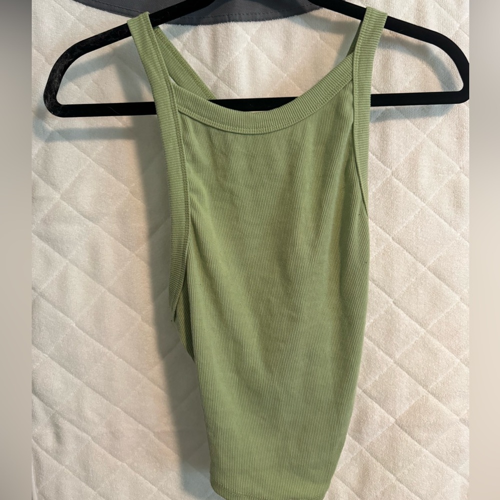 Sage Green Ribbed Tank Top